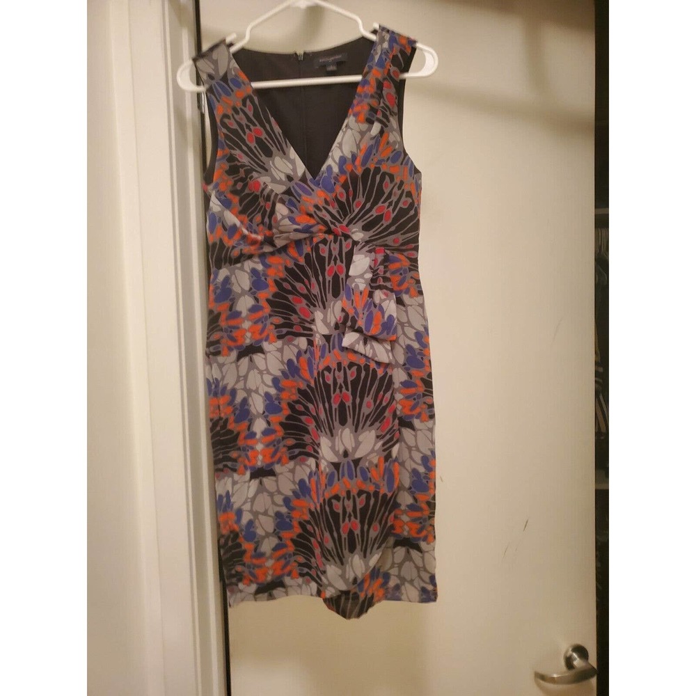 Banana Republic gray floral faux wrap sleeveless dress 4 formal, party or career